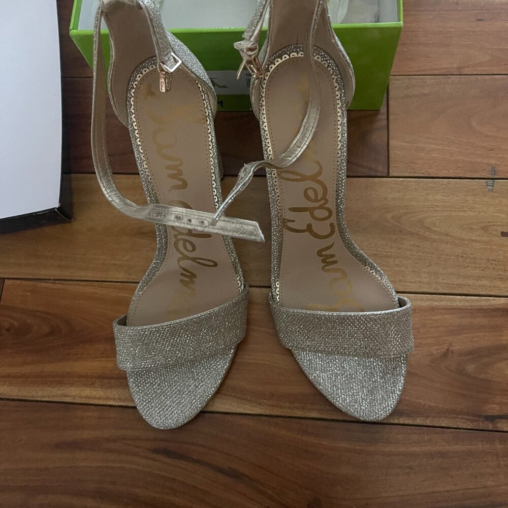 Sam Edelman Yaro Block Heel Sandal Size 9.5 - Gold Color